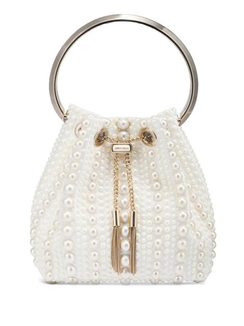 Jimmy Choo Bon Bon satin mini bag - Neutrals - zdjęcie produktu nr 1