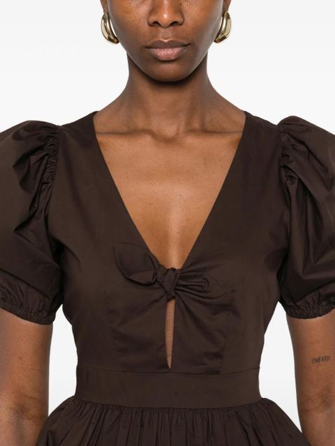 ROTATE BIRGER CHRISTENSEN puff-sleeve top - Brown