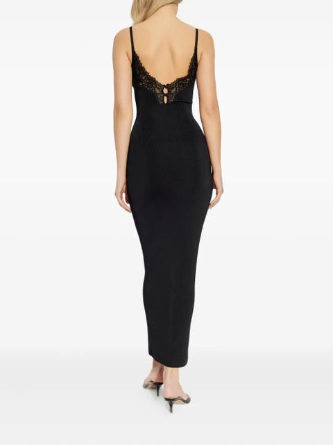 Self-Portrait lace-insert dress - Black