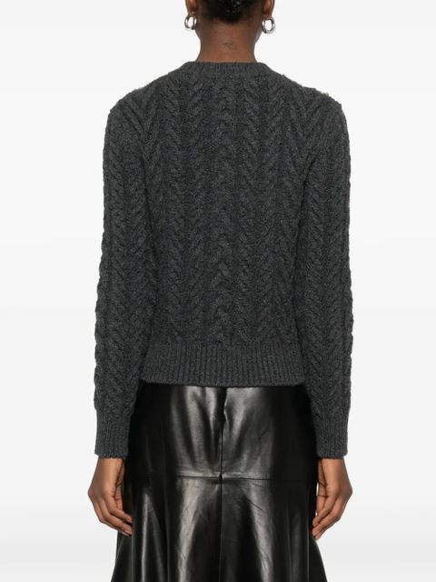 Alexander McQueen crystal cable-knit cardigan - Grey