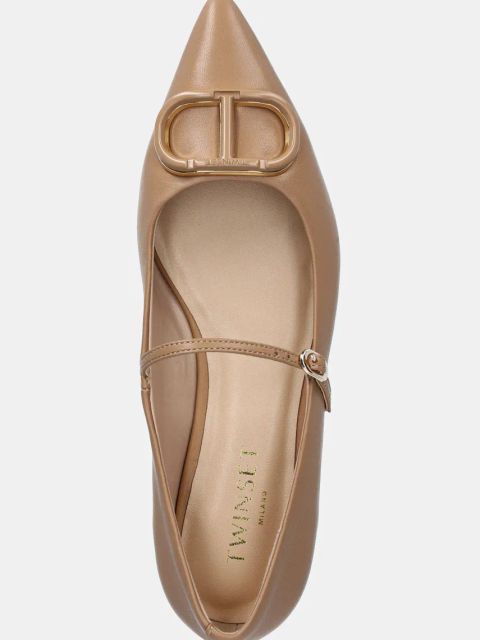 Twinset baleriny kolor brązowy 251TCP064