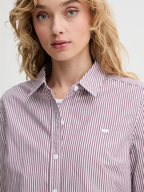 Levi's koszula bawełniana damska kolor brązowy regular z kołnierzykiem klasycznym 34574 - zdjęcie produktu nr 2