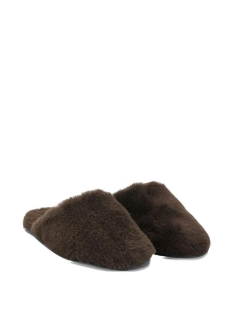 Aeyde Rega shearling flat mules - Brown - zdjęcie produktu nr 2