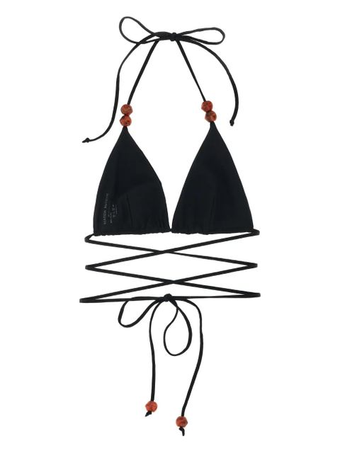 Magda Butrym bead-detail bikini top - Black