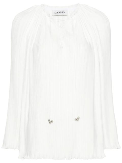 Lanvin plissé lace-up blouse - White - zdjęcie produktu nr 1