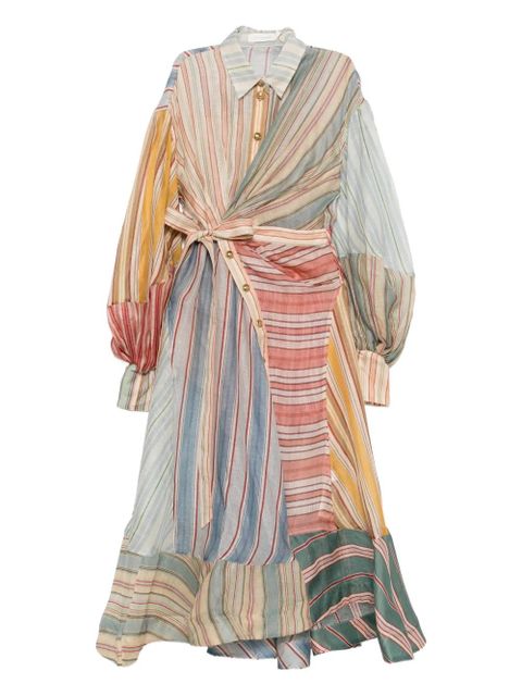 ZIMMERMANN Rebellion Striped midi dress - Neutrals - zdjęcie produktu nr 1