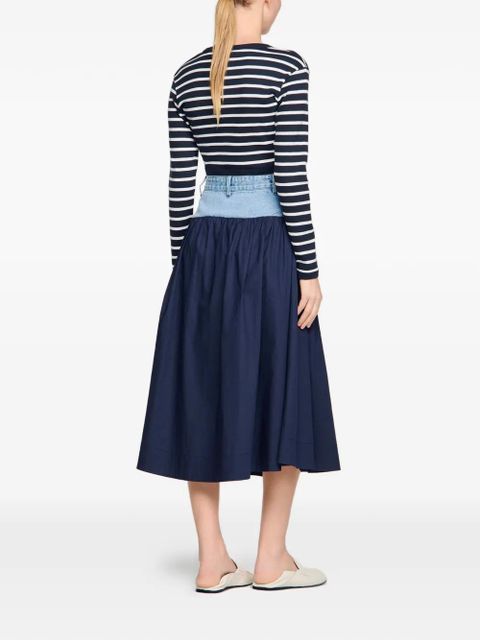 SANDRO flared midi skirt - Blue