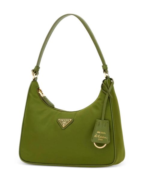 Prada logo plaque satchel cross body bag - Green