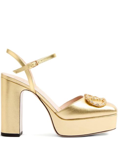 Valentino Garavani 115mm VLogo Signature leather pumps - Gold - zdjęcie produktu nr 1