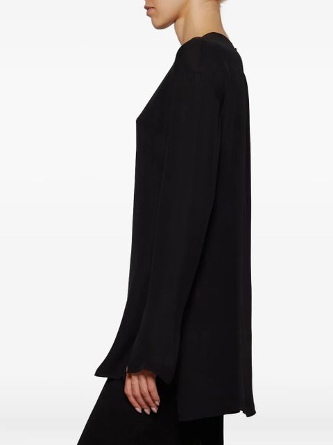 WARDROBE.NYC sheer split-cuff blouse - Black
