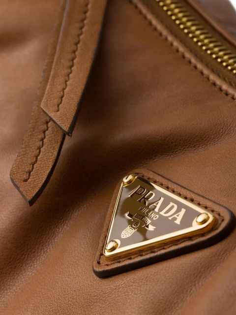 Prada Explore logo plaque shoulder bag - Brown