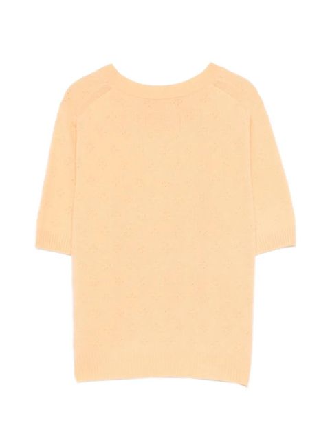 Guest In Residence pointelle-knit cashmere top - Orange