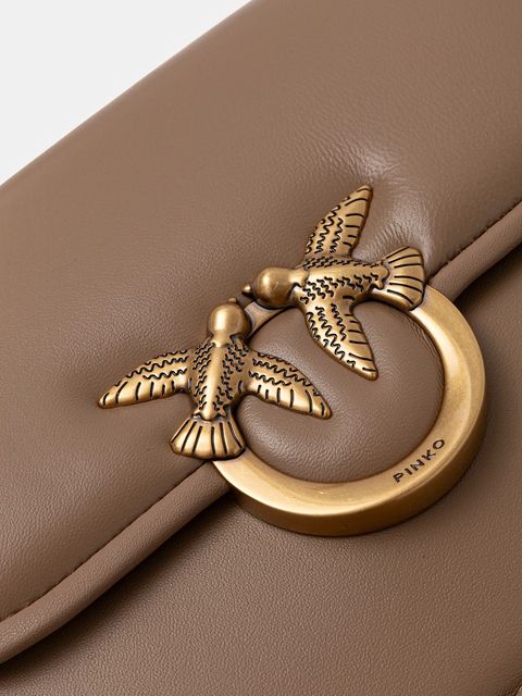 Pinko torebka skórzana kolor brązowy 104297 A26L