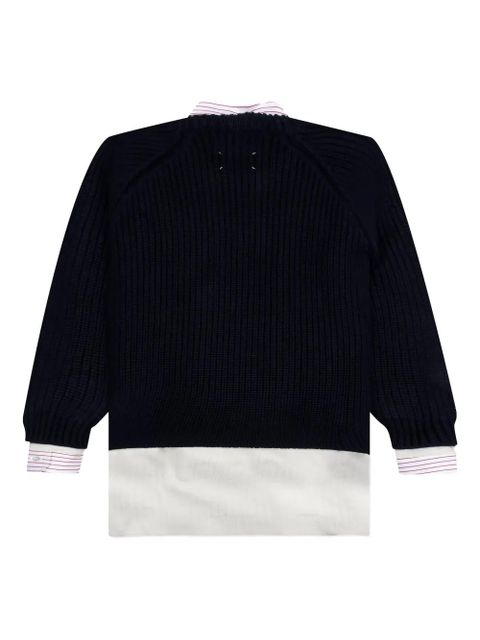 Maison Margiela layered shirt-panelled sweater - Black - zdjęcie produktu nr 2
