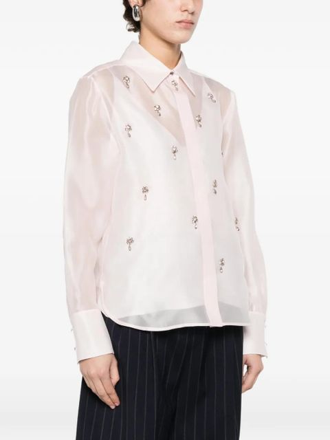 Max Mara Mseagi embellished long-sleeve shirt - Pink