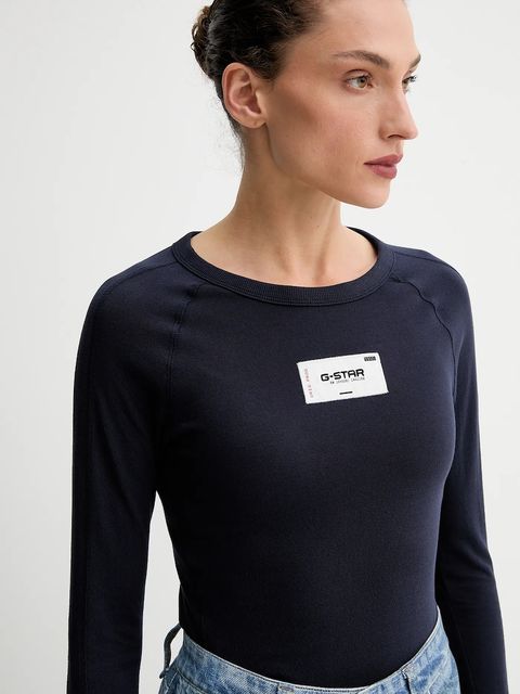 G-Star longsleeve bawełniany kolor granatowy D27740.D961
