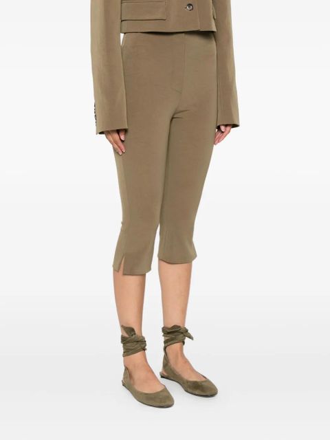 Nanushka Saoirse split-hem capri pants - Green