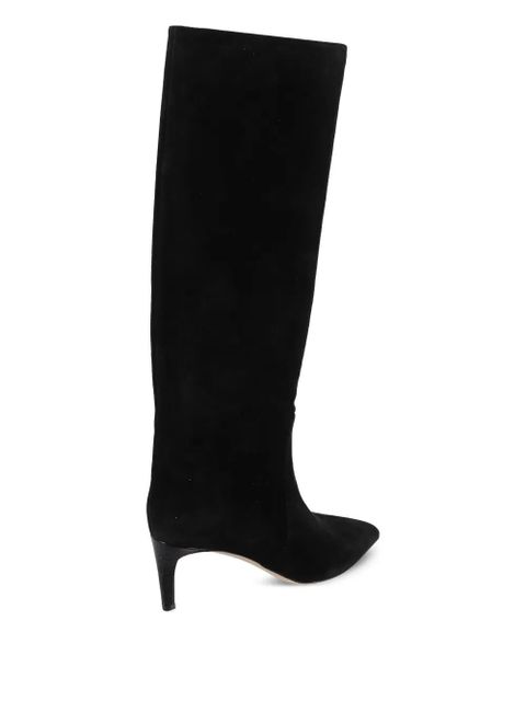Paris Texas suede pointed-toe knee-high boots - Black