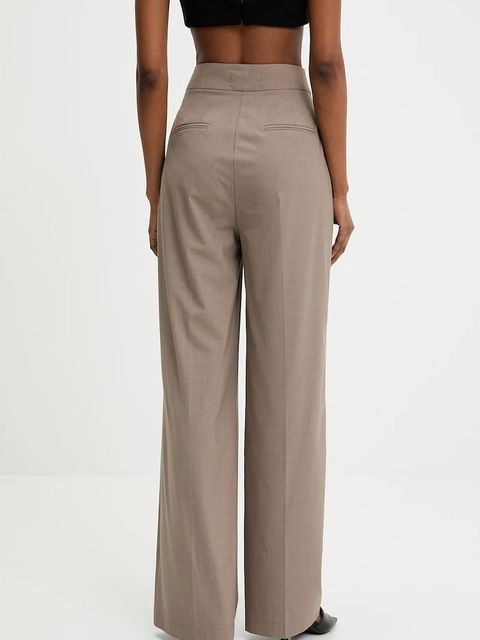 Answear.LAB spodnie damskie kolor brązowy szerokie high waist