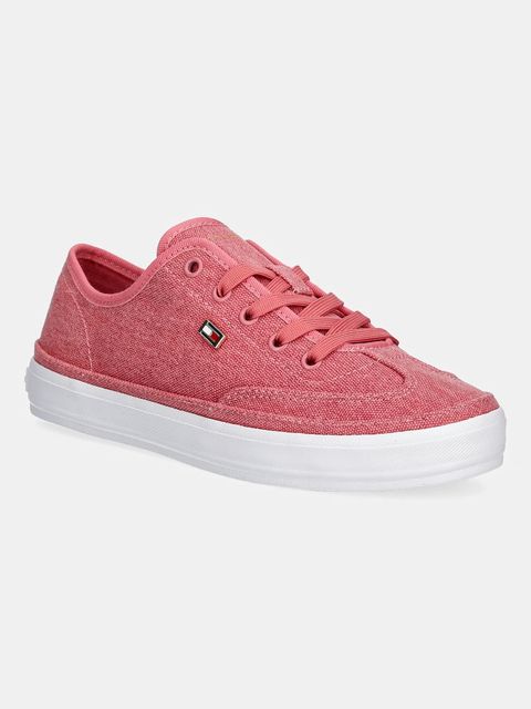 Tommy Hilfiger tenisówki WASHED CANVAS VULC SNEAKER kolor różowy FW0FW08894 - zdjęcie produktu nr 1