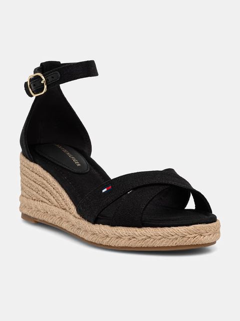 Tommy Hilfiger sandały na koturnie MID WEDGE ESPAD X CROSS - zdjęcie produktu nr 1