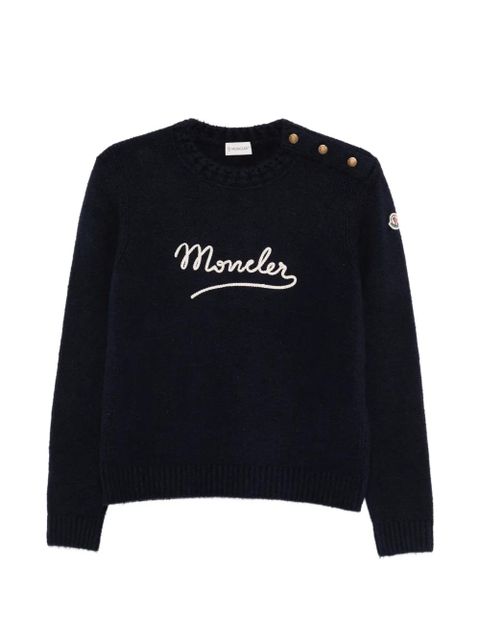 Moncler logo-appliqué sweater - Blue - zdjęcie produktu nr 1