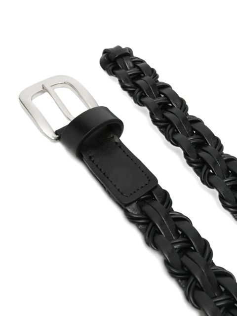The Row Cord braided leather belt - Black