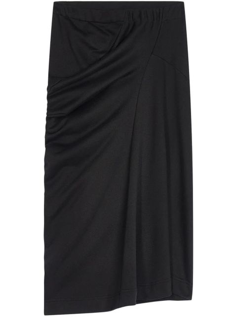 DRIES VAN NOTEN draped cotton midi skirt - Black - zdjęcie produktu nr 1