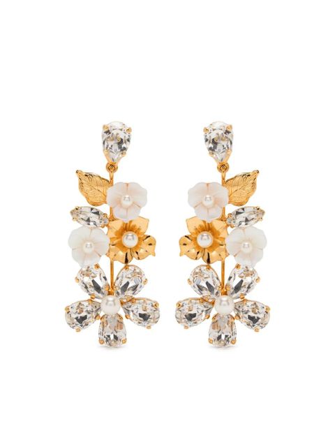 Jennifer Behr crystal-embellished floral earrings - Gold - zdjęcie produktu nr 1