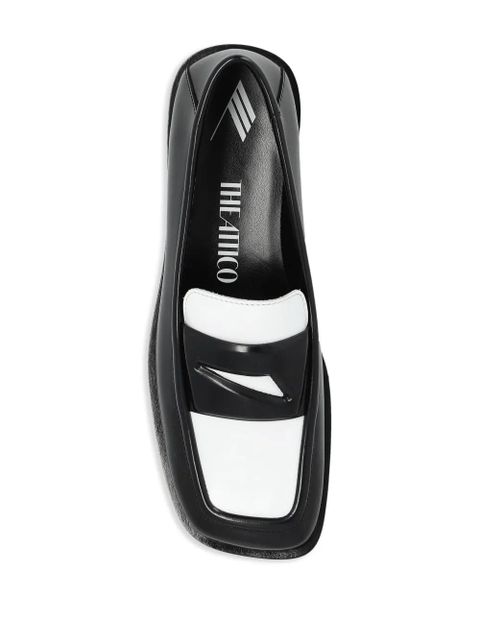 The Attico Amanda two-tone leather loafers - White