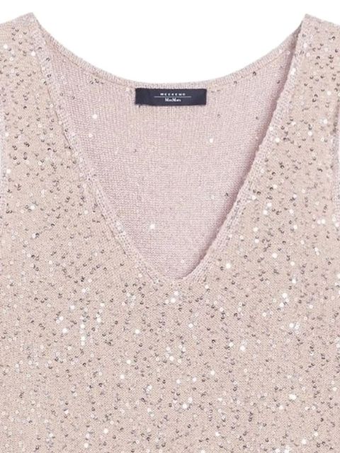 Weekend Max Mara sequin-embellished v-neck top - Pink - zdjęcie produktu nr 2