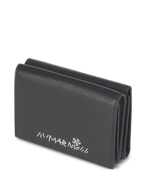 Marni embroidered-flower trifold wallet - Black - zdjęcie produktu nr 2