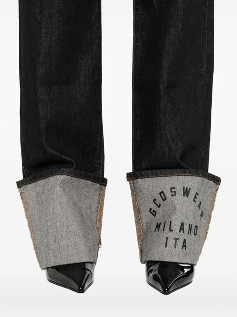 GCDS cuffed-hem jeans - Black