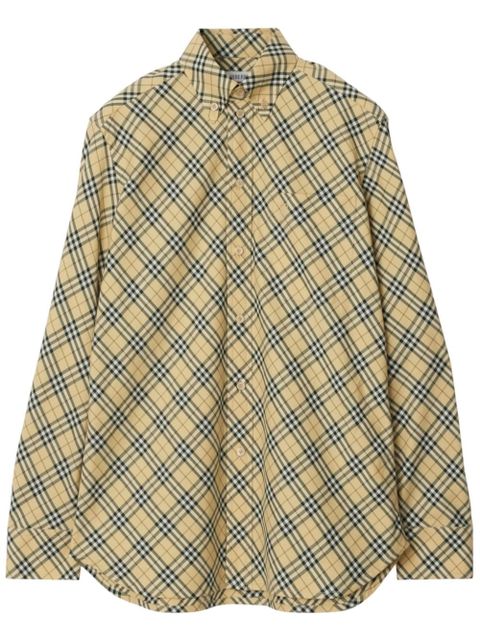Burberry check-pattern cotton shirt - Neutrals - zdjęcie produktu nr 1