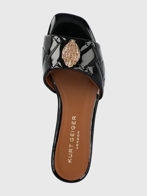 Kurt Geiger London klapki skórzane Kensington Flat damskie kolor czarny 8496100309