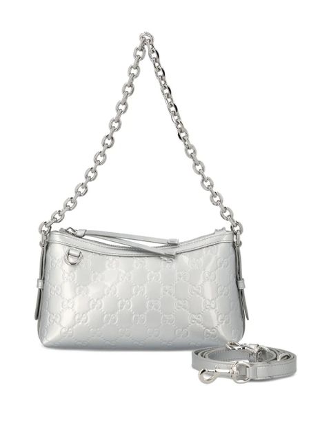 Gucci small GG Emblem embossed shoulder bag - Silver - zdjęcie produktu nr 2