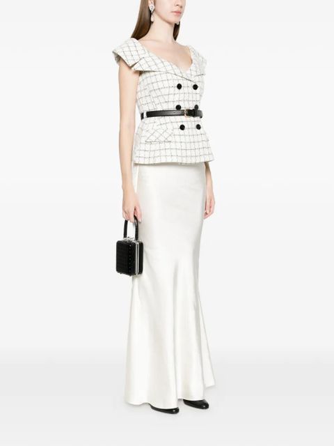 Self-Portrait button belted maxi dress - Neutrals - zdjęcie produktu nr 2