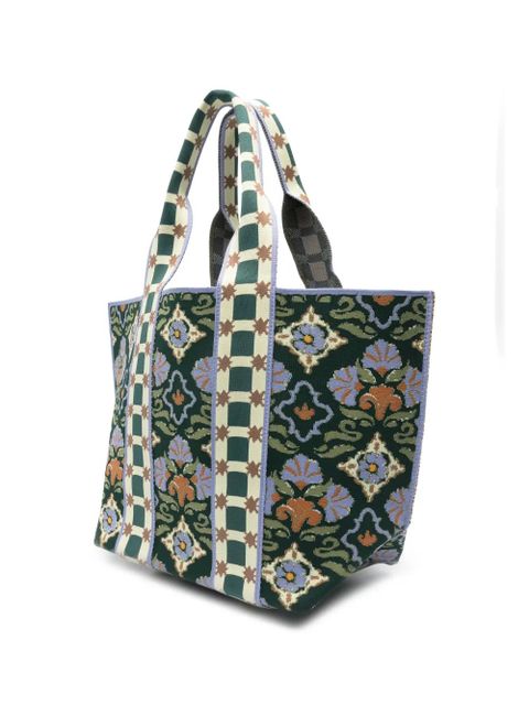 ALEMAIS maxi Cece floral-pattern tote bag - Green