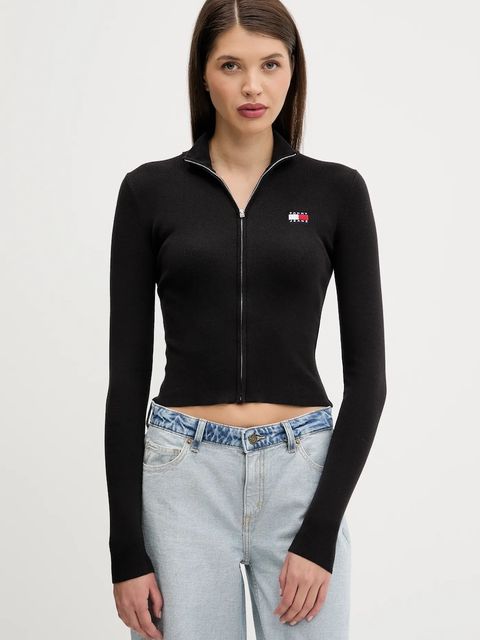 Tommy Jeans kardigan damski kolor czarny lekki DW0DW20967 - zdjęcie produktu nr 1