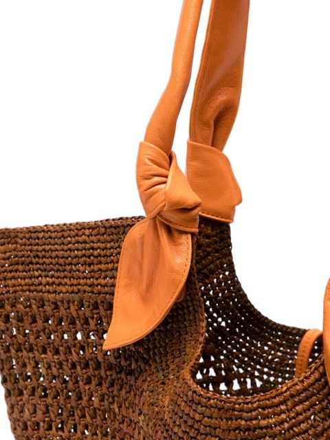 Hereu straw tote bag - Brown