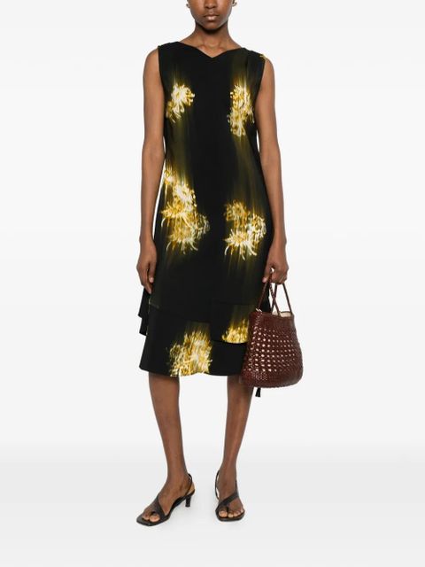 Proenza Schouler V-neck floral-print midi dress - Black - zdjęcie produktu nr 2