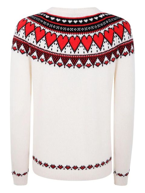 MC2 Saint Barth nordic-style heart print sweater - White - zdjęcie produktu nr 2