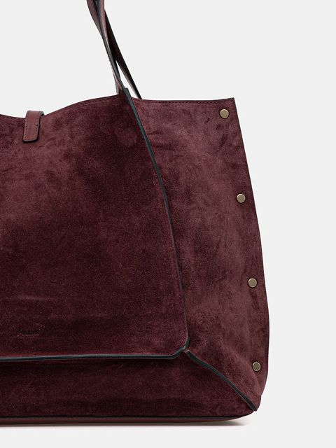 Pollini torebka zamszowa kolor bordowy PC4415PP0N QI1