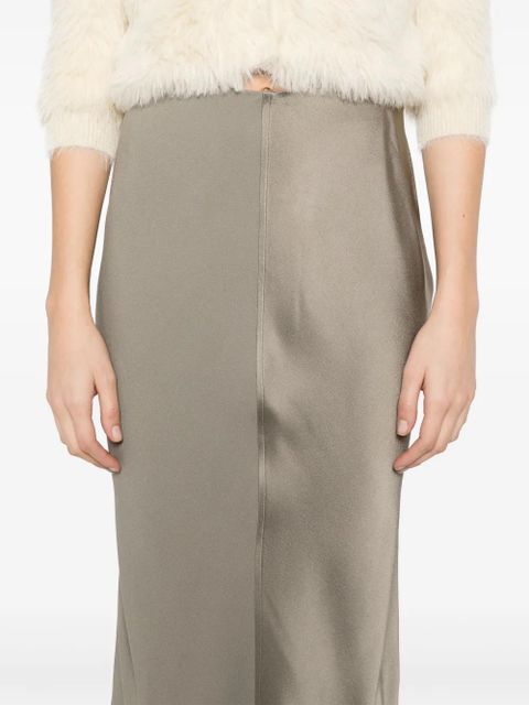 AMI Paris satin midi skirt - Grey
