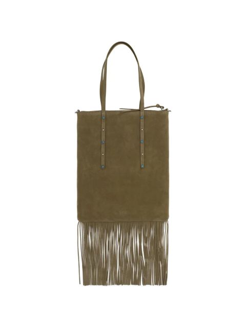 PINKO studded fringed tote bag - Green