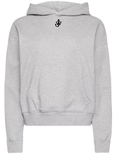 JW Anderson anchor-embroidered hoodie - Grey - zdjęcie produktu nr 1