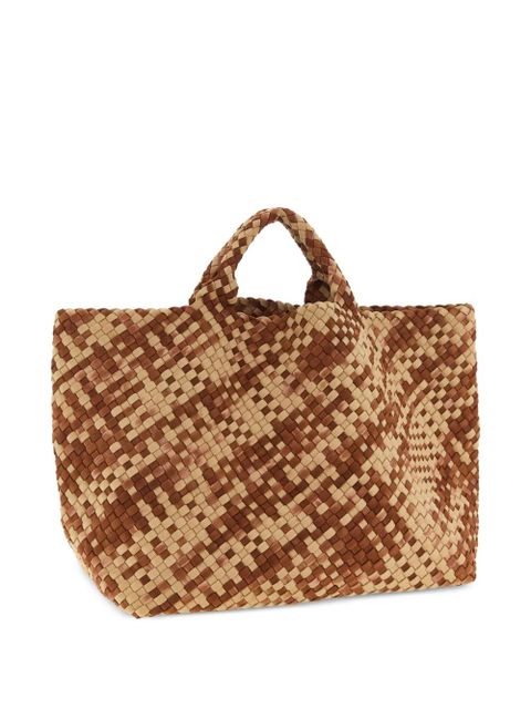 NAGHEDI large St. Barths handwoven two-tone tote bag - Neutrals