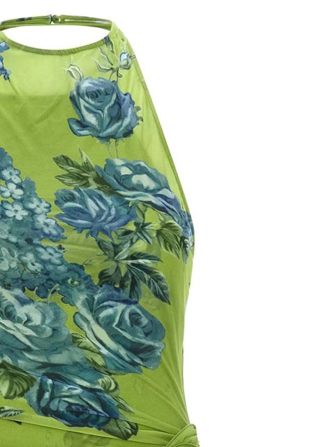 Magda Butrym floral-print side-slit midi dress - Green