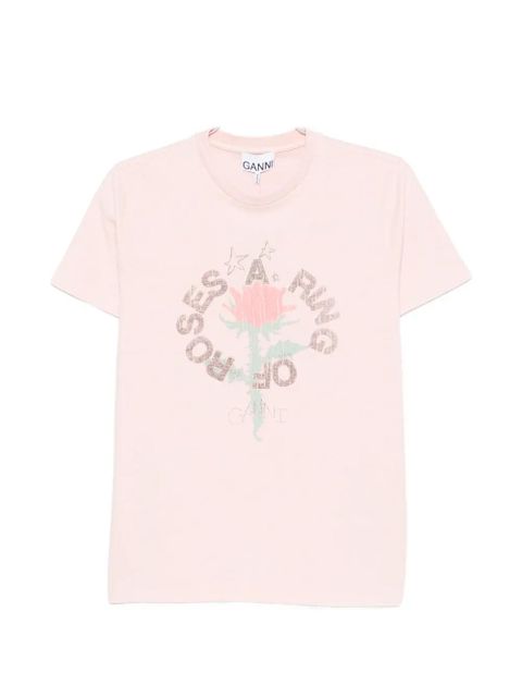 GANNI graphic-print T-shirt - Pink - zdjęcie produktu nr 1