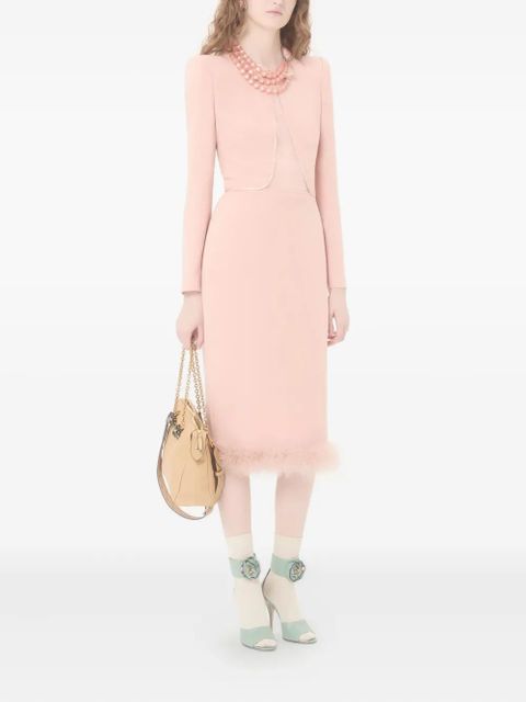 Valentino Garavani midi Boa shoulder pads dress - Pink